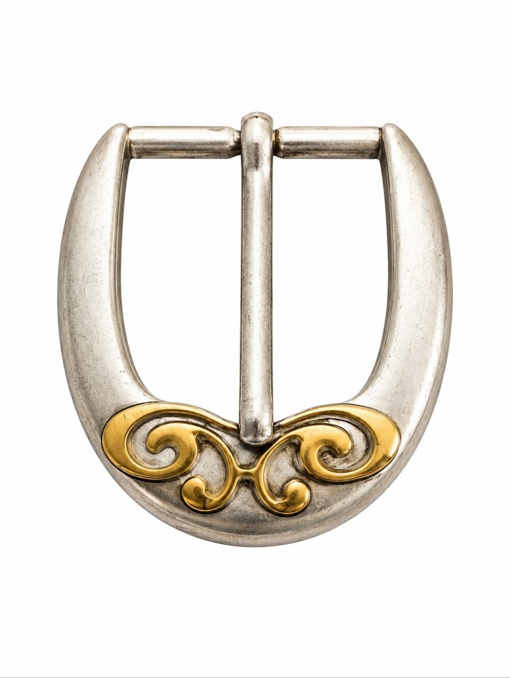 Vintage 1990s Two-tone Scroll Belt Buckle